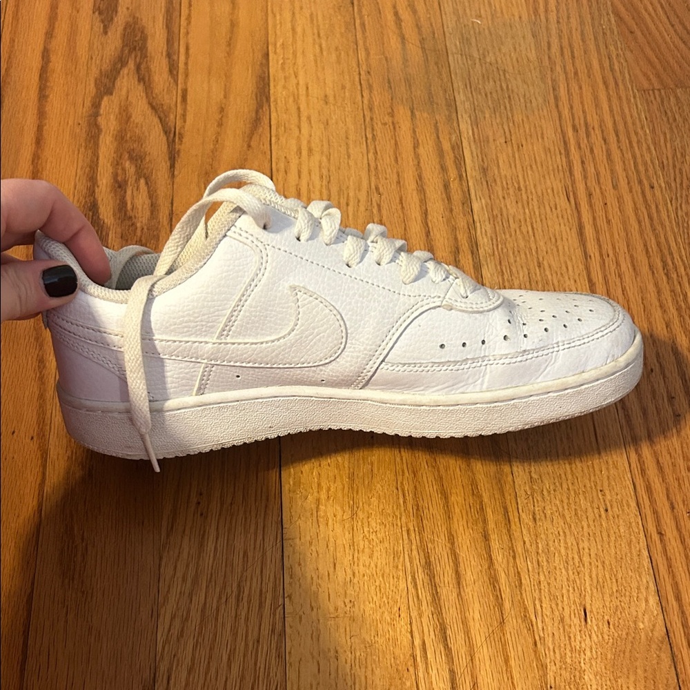 Nike All-White Leather Sneakers